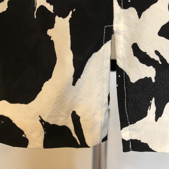 Like-New Derek Lam Black/White Floral Silk Dress - Picture 8 of 9